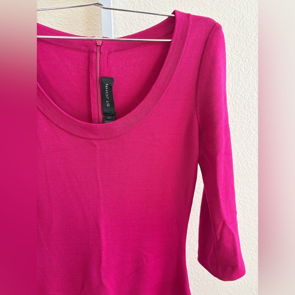 St. John Wool Blend Knit Dress in Rosewood Pink - Size 0 - Picture 4 of 4